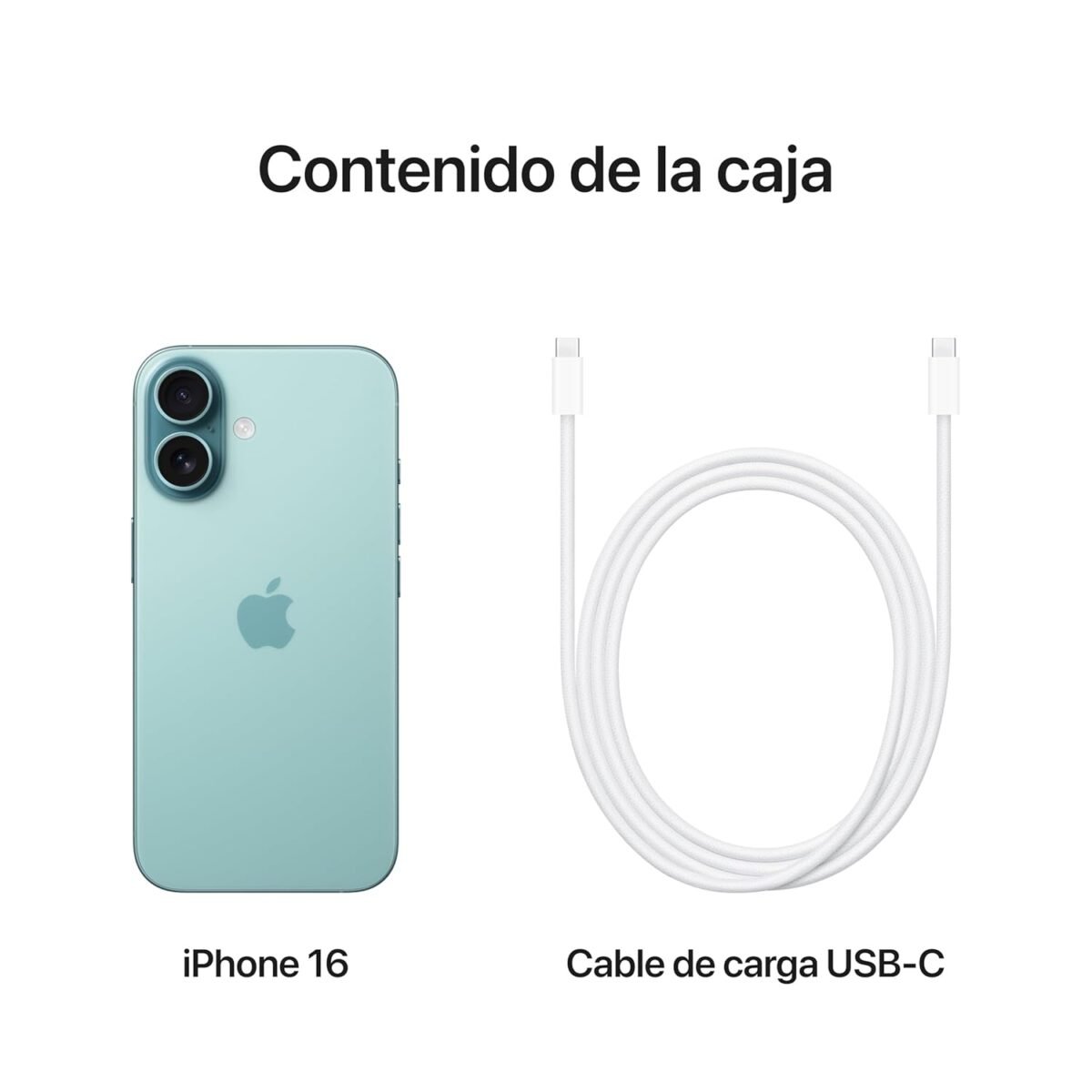 Apple iPhone 16 128 GB Turquesa + Funda de Silicona con MagSafe Negro Ma boutique