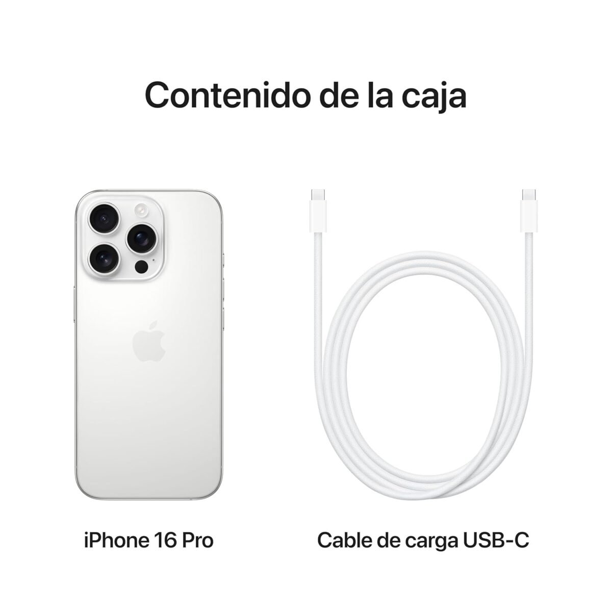 Apple iPhone 16 Pro 256 GB Titanio Blanco + Funda de Silicona con MagSafe Denim Ma boutique