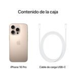 Apple iPhone 16 Pro 256 GB Titanio Blanco + Funda de Silicona con MagSafe Denim Ma boutique
