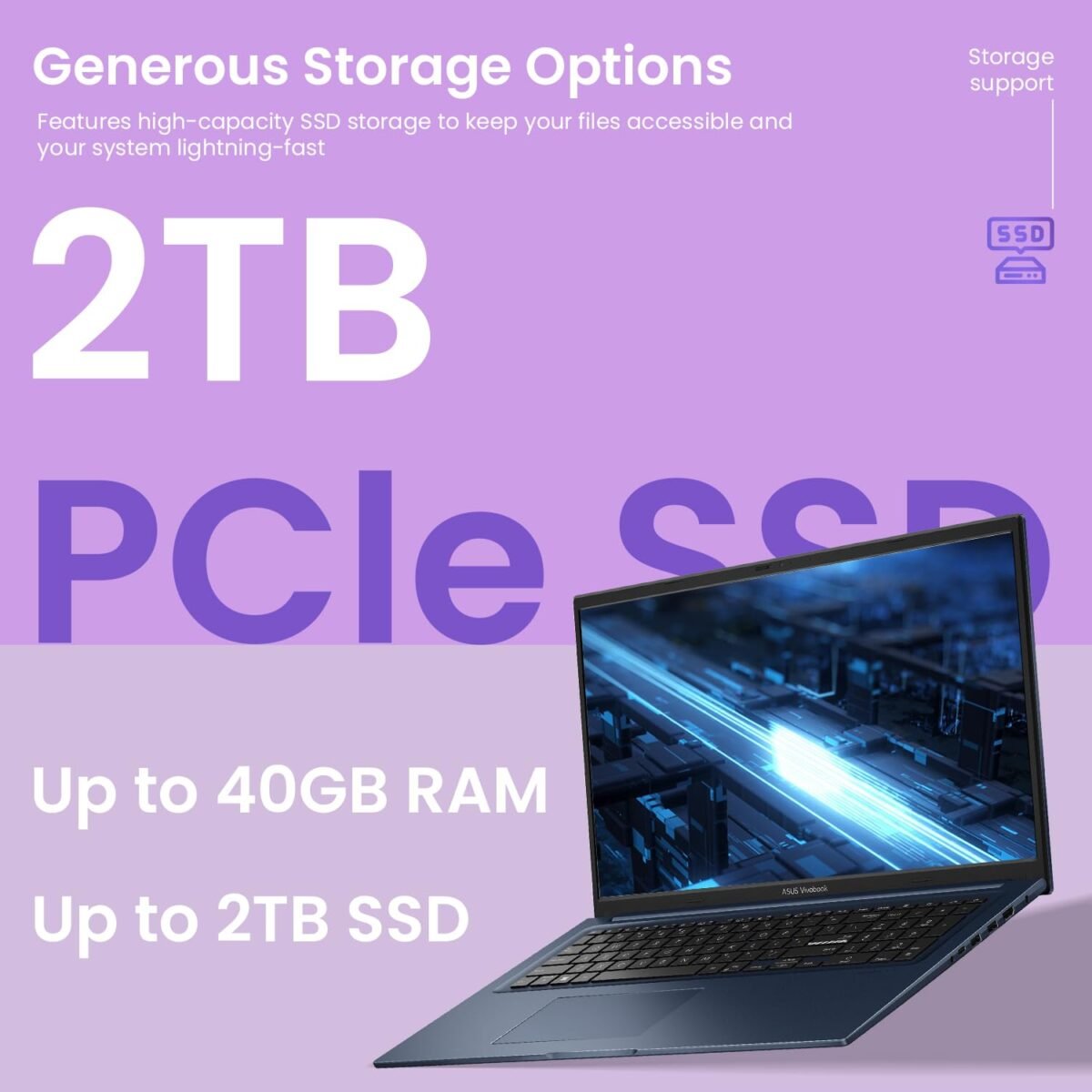 ASUS Vivobook Laptop FHD IPS de 173 pulgadas Intel Core i3 1215U 16 GB de RAM SSD PCIe de 1 TB tipo C HDMI cámara web Bluetooth Wi Fi 6 Windows 11 Home azul Ma boutique