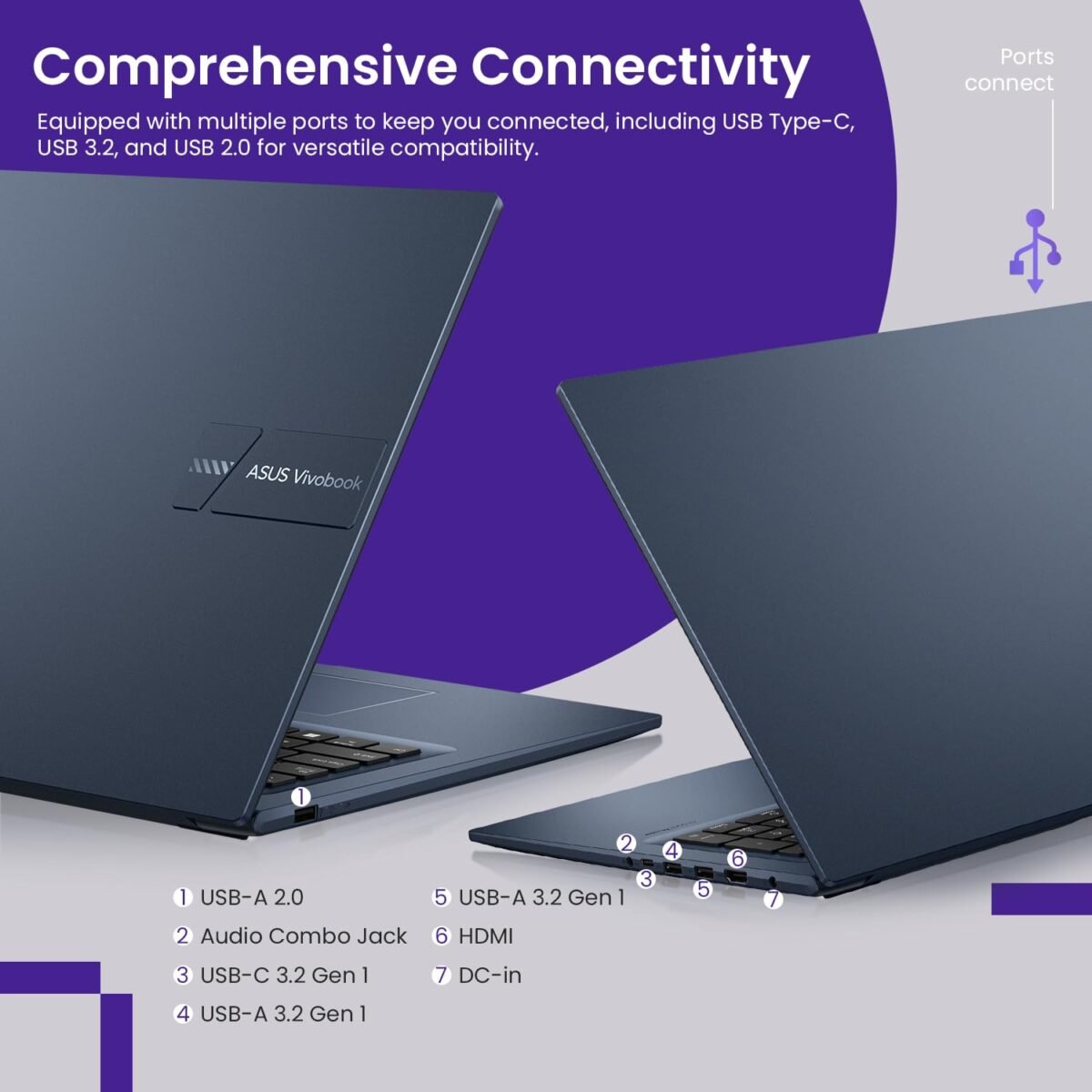 ASUS Vivobook Laptop FHD IPS de 173 pulgadas Intel Core i3 1215U 16 GB de RAM SSD PCIe de 1 TB tipo C HDMI cámara web Bluetooth Wi Fi 6 Windows 11 Home azul Ma boutique