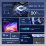 Computadora Portátil de 156 Pulgadas Pantalla FHD IPS para Ryzen 7 5825 Octa Core 32GB DDR4 1TB SSD Gaming Laptop Support Dingerlint Reconocido con Teclado de Fondo de Ma boutique