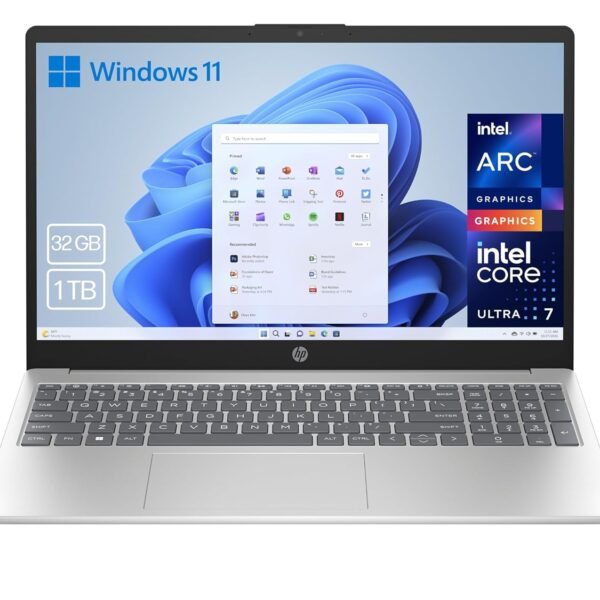 HP 15 fd1011ns Ordenador portátil de 156 FHD Intel Ultra 7 155H 32GB RAM 1TB SSD Intel Iris Xe Graphics Windows 11 Plata y Azul Teclado QWERTY Español Ma boutique
