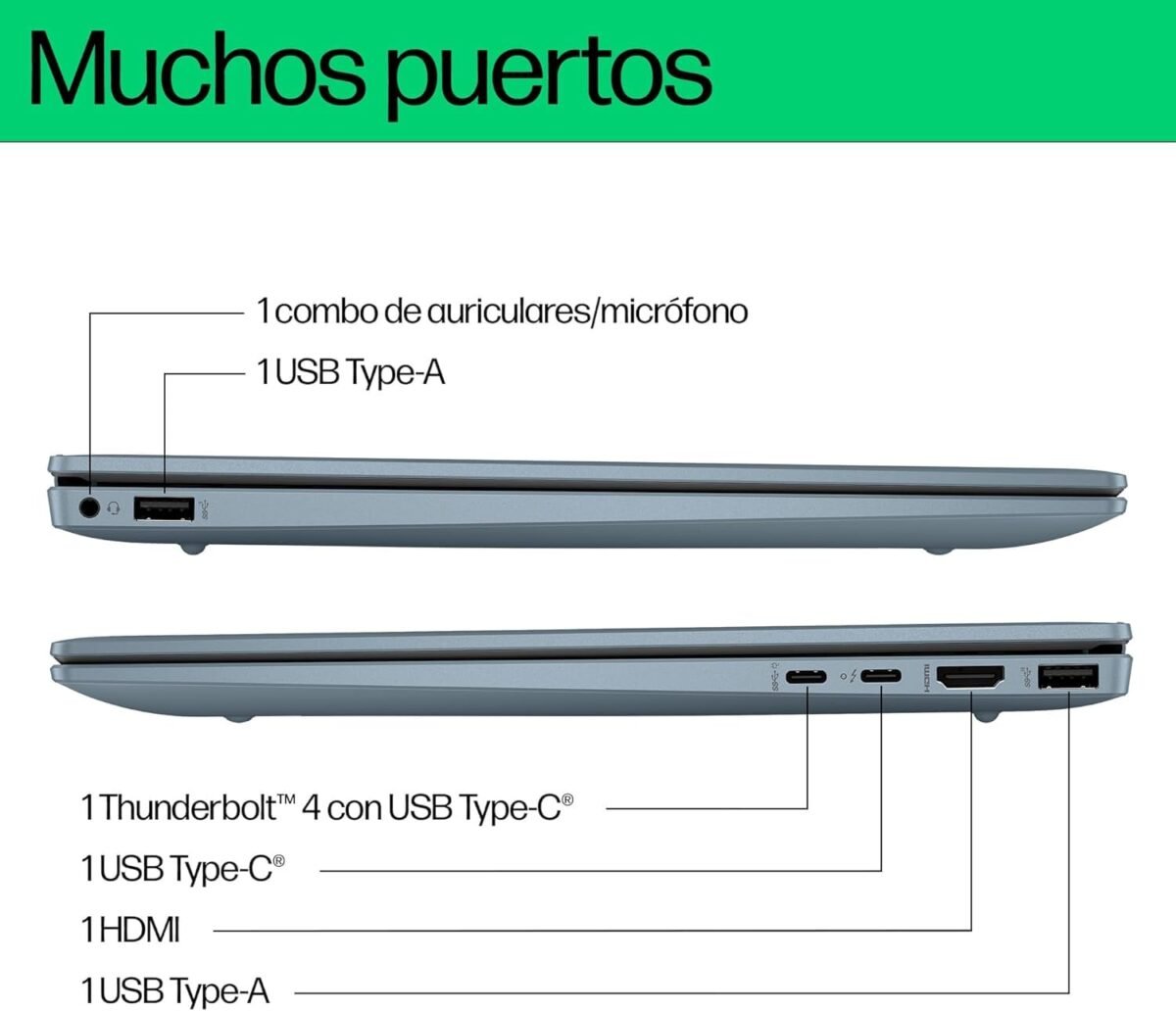 HP 15 fd1011ns Ordenador portátil de 156 FHD Intel Ultra 7 155H 32GB RAM 1TB SSD Intel Iris Xe Graphics Windows 11 Plata y Azul Teclado QWERTY Español Ma boutique
