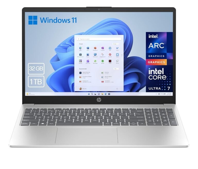 HP 15-fd1011ns - Ordenador portátil de 15.6" FHD Intel Ultra 7-155H, 32GB RAM, 1TB SSD, Intel Iris Xe Graphics, Windows 11 Plata y Azul - Teclado QWERTY Español
