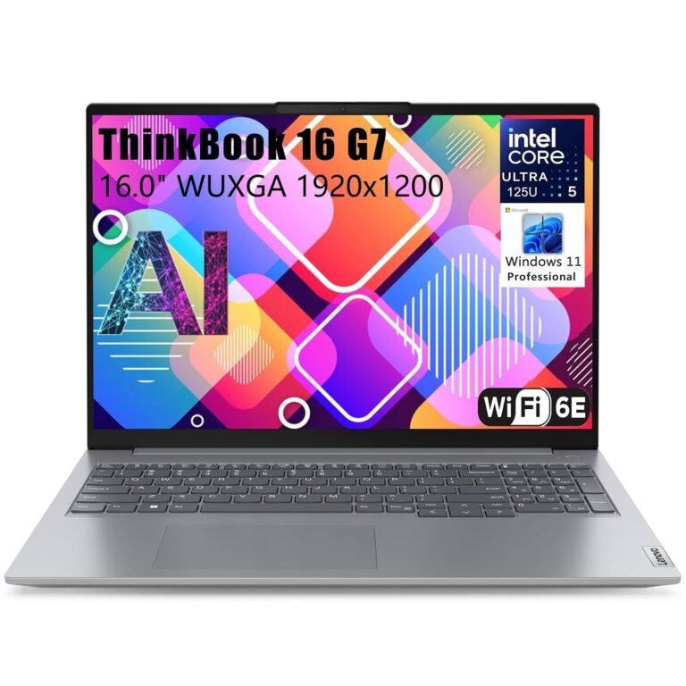 Lenovo Thinkbook 16 G7 Ultra 5 Premium Laptop Computer Intel 12-Core 16 pulgadas FHD 16 GB DDR5 RAM, 512 GB PCIe SSD Thunderbolt 4 WiFi 6E RJ45 Win 11 Pro NPU AI Experience...