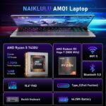 NAIKLULU computadora portátil para juegos 156 pulgadas 16 GB RAM 1 TB SSD procesador AMD Ryzen 5 7430U 6C12T hasta 43 GHz gráficos AMD Radeon visualización FHD 1920 Ma boutique